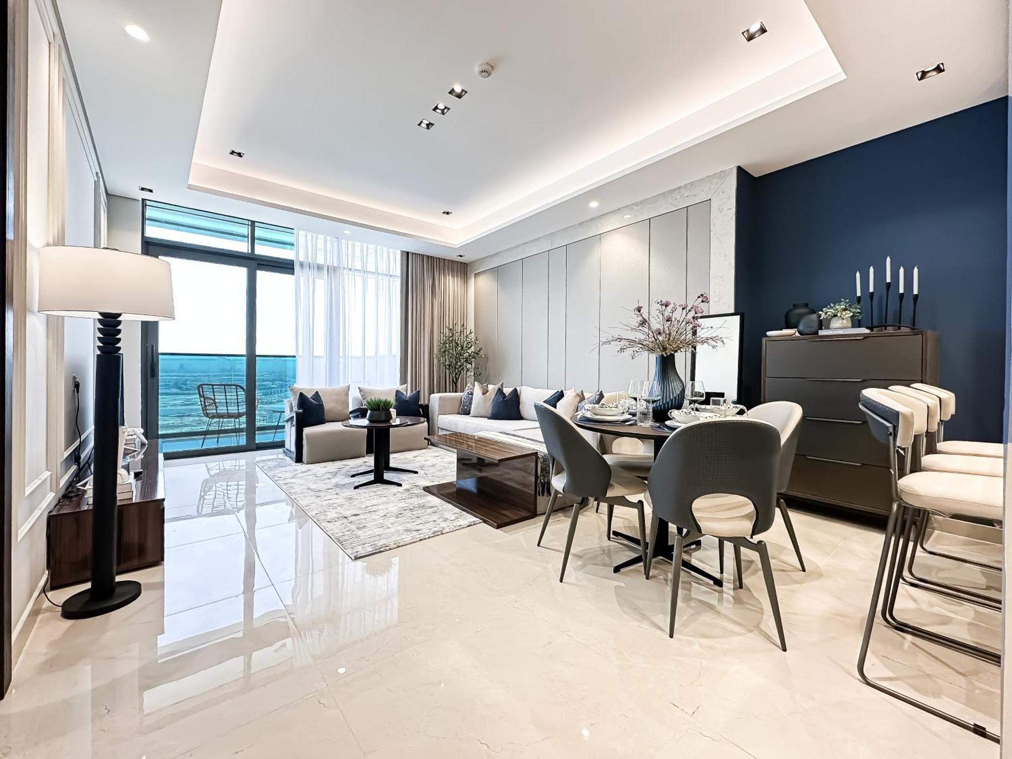 Appartement Trophy-luxe Living In A Blue-hued Haven *